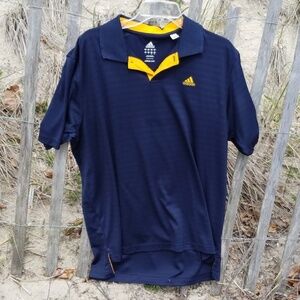 Adidas Men's Blue Yellow Short Sleeve Polo Shirt